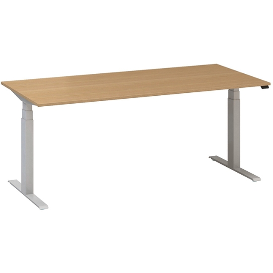 Obrázek ALFA UP stůl výškově stavitelný 180 cm - buk / šedé podnoží