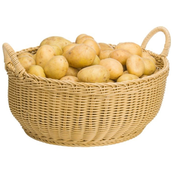 Obrázek Koš kulatý s dvěma držadly ø 42 x 19 cm - světle béžový