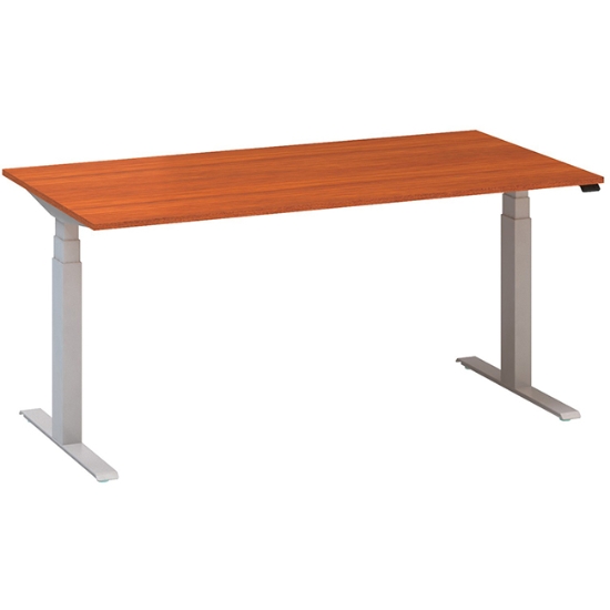 Obrázek ALFA UP stůl výškově stavitelný 160 cm - třešeň / šedé podnoží