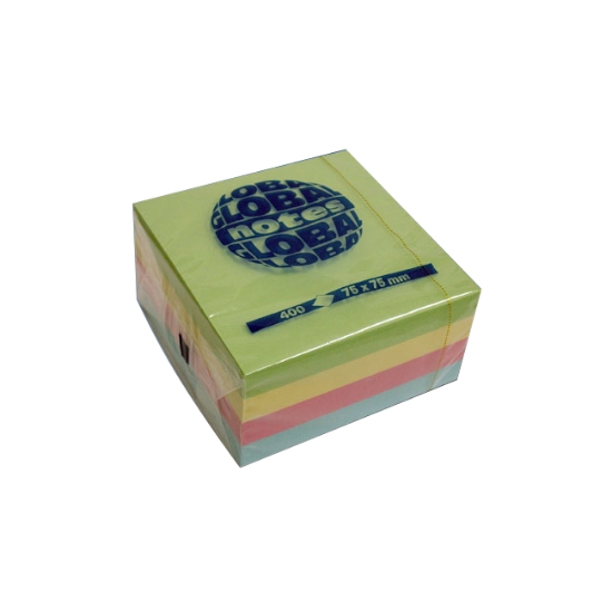 Obrázek Blok samolepiaci Global 75x75mm kocka pastel 400li