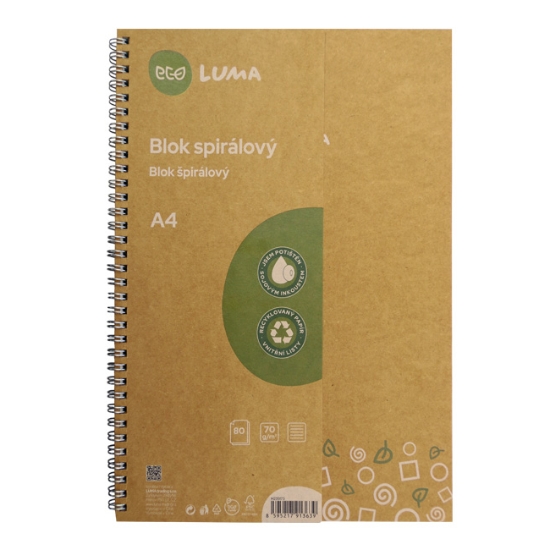 Obrázek Blok spirála A4 80l ECO LUMA