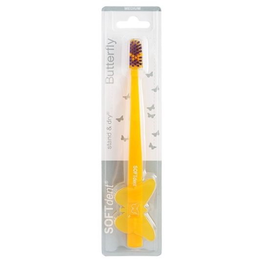 Obrázek Kartáček SOFTdent Butterfly STAND DRY MEDIUM