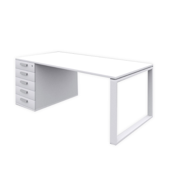 Obrázek Stůl se zásuvkami OFFICE PLUS 160 x 80 x 73,5 cm - bílá