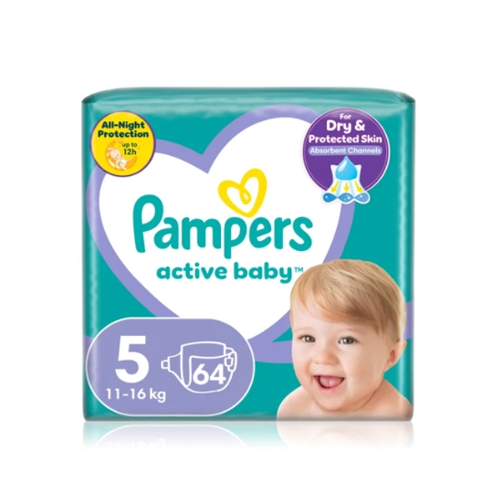 Obrázek Pleny Pampers active baby 11-18 kg / 64 ks