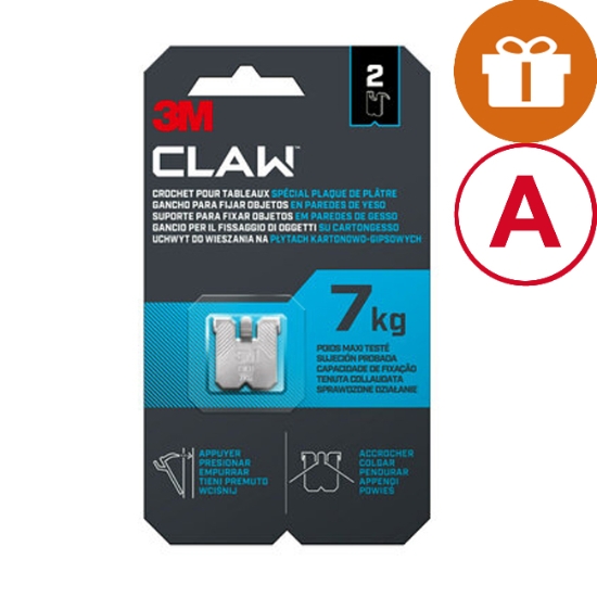 Obrázek Háček do sádrokartonu 3M™ CLAW 7kg 3PH7-1WMR/2 ks