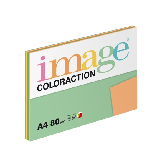 Obrázek Papír barevný IMAGE COLORACTION A4 80 g - mix intenzivní barvy / 5 x 20 listů