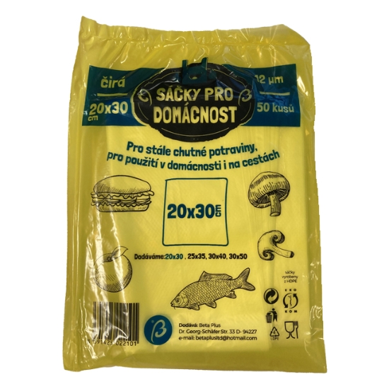 Obrázek Mikrotenový svačinový sáček 20 x 30 - transparentní / 50 ks