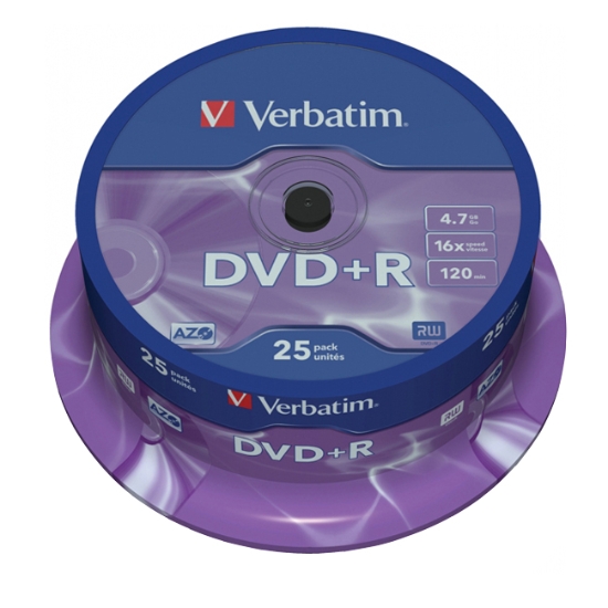 Obrázek DVD+R VERBATIM 4,7 GB  cake box / 25ks