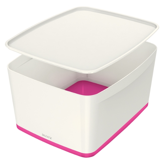 Obrázek Úložný box s víkem Leitz MyBox®, velikost L - růžový