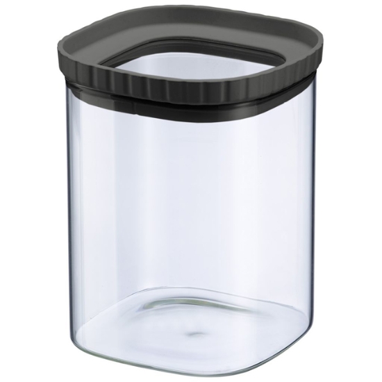 Obrázek Skleněná dóza se silikonovým víčkem, stohovatelná, 1080 ml