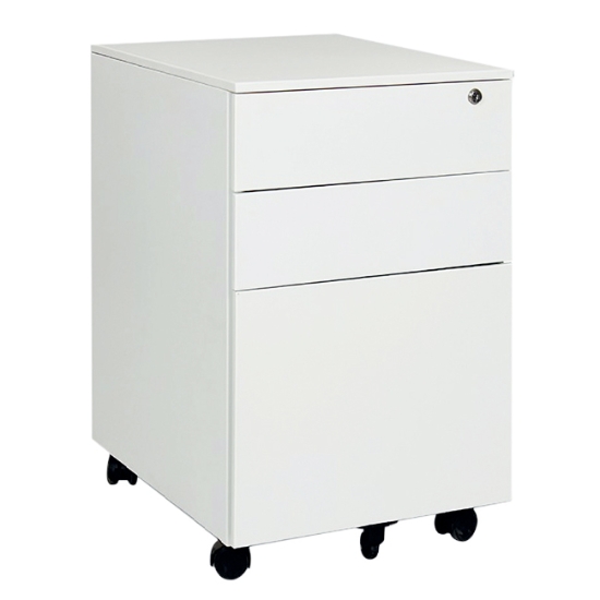 Obrázek Mobilní třízásuvkový kontejner HDT-03C, bílá/bílá