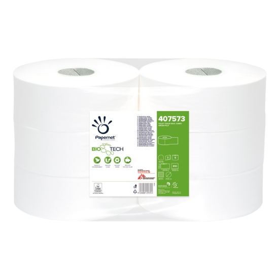 Obrázek Toaletní papír Biotech, Jumbo 270mm/247m, 2vr. celulóza /  6 ks  (407573/421346)