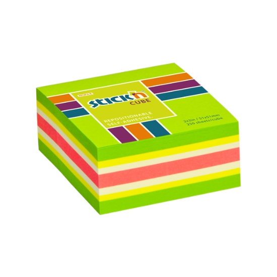 Obrázek Bloček mini samolepicí STICK 'N 51 x 51 mm, 250 l - zelený mix