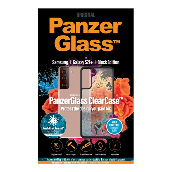 Obrázek PanzerGlass ClearCase Antibacterial pro Samsung Galaxy S21+ Black edition