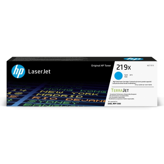 Obrázek HP TerraJet originální toner W2191X, HP 219X, cyan, 2500str.