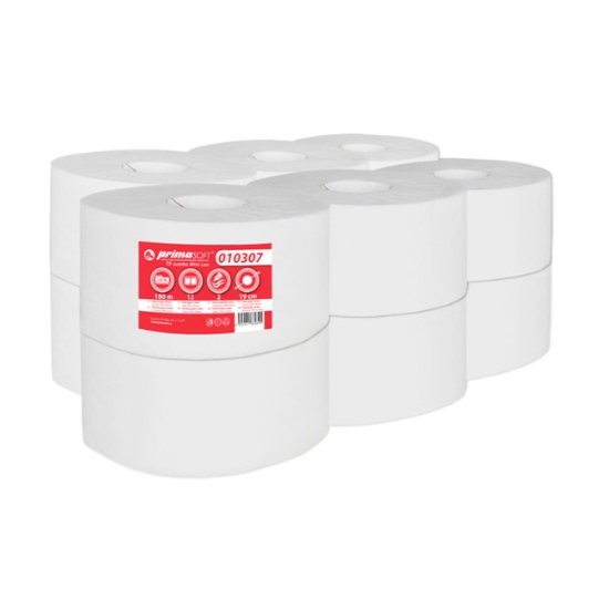 Obrázek Papír toaletní JUMBO LUX, průměr 190 mm, 2 vrstvy, celulóza / 12 ks (010307)