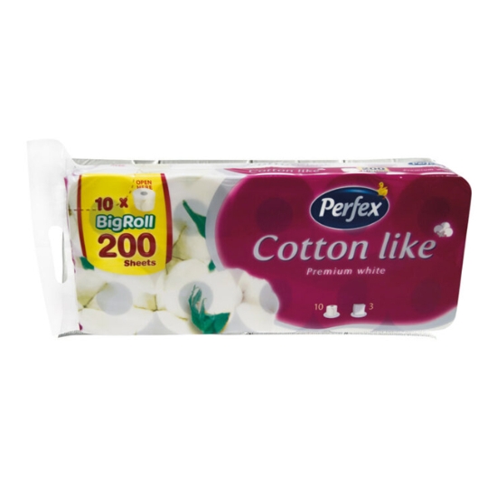 Obrázek Toaletní papír Perfex Cotton like bez parfemace / 10 ks