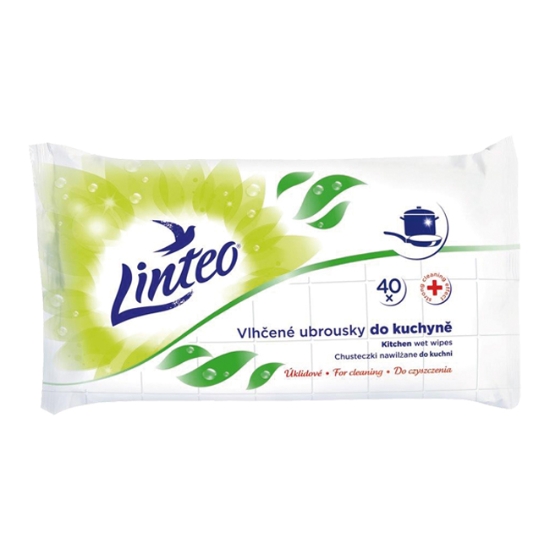 Obrázek Vlhčené ubrousky LINTEO do kuchyně / 40 ks