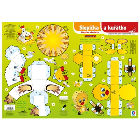 Obrázek Vystřihovánka - Slepička a kuřátko