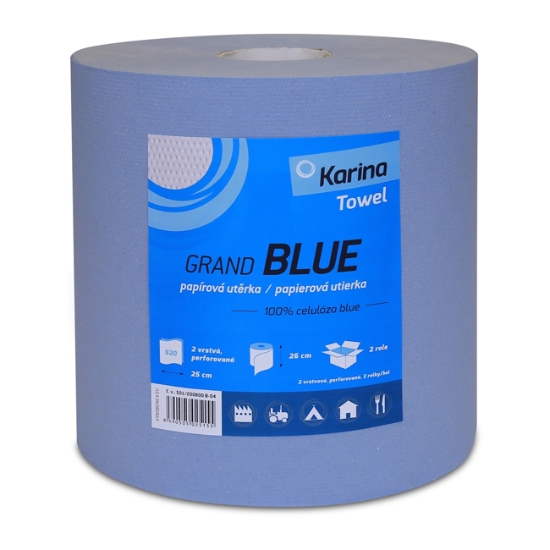 Obrázek Utěrky průmyslové papírové v roli - BLUE 920