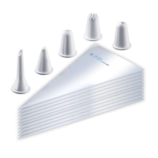 Obrázek Set zdobící EASY s 5 nástavci, sáček 30 cm / 15 dílů