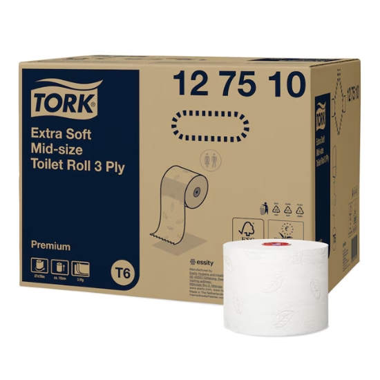 Obrázek Papír toaletní TORK Premium Extra Soft 127510 - kompaktní role 70 m / 27 rolí