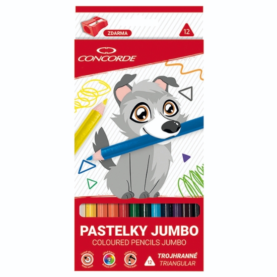 Obrázek Pastelky Concorde VOLF trojhranné JUMBO /12 ks