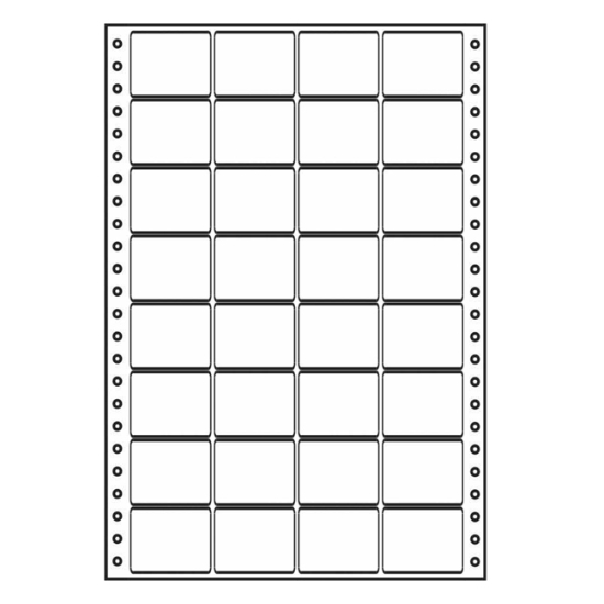 Obrázek Etiketa tabelační 38x23 mm, 4-řadé - bílá/24 000 ks