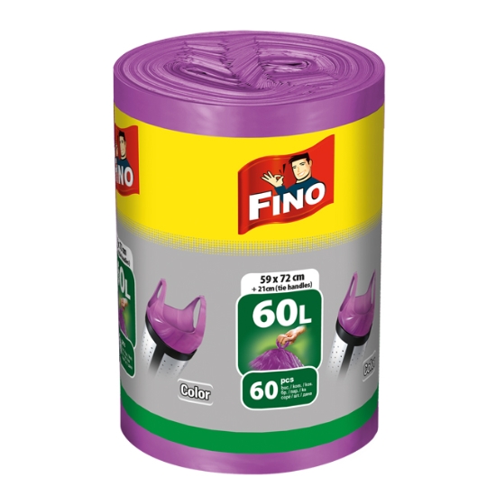 Obrázek Pytle FINO HD  Color s uchy C&C 60L, 13 μm/60 ks