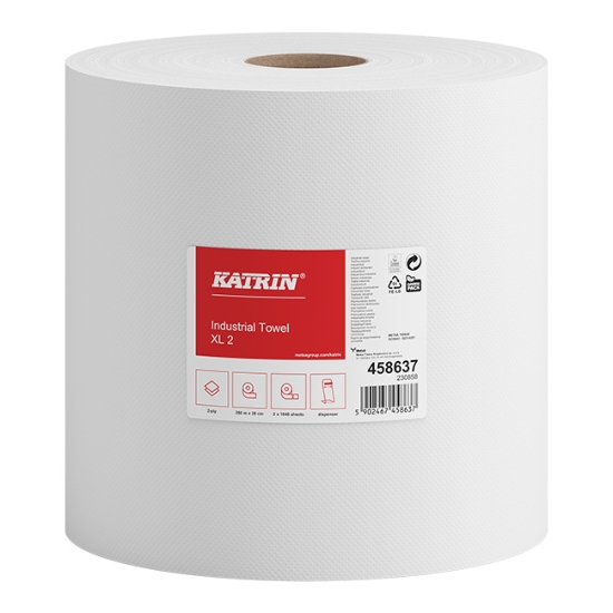 Obrázek Role průmyslové Katrin Classic XL 2 - bílý recykl (458637)