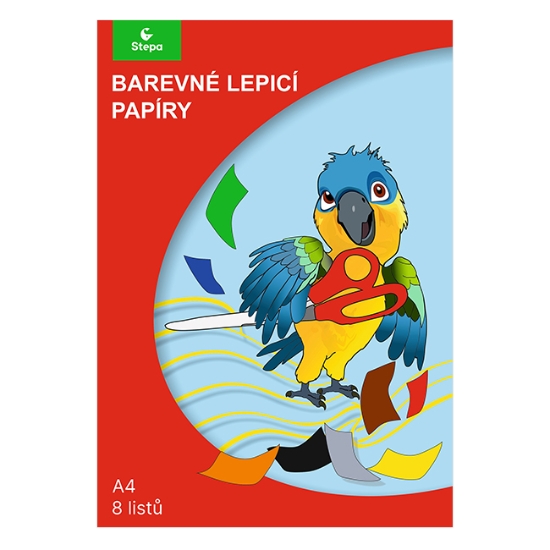 Obrázek Papír barevný A4 lepicí - 8 listů