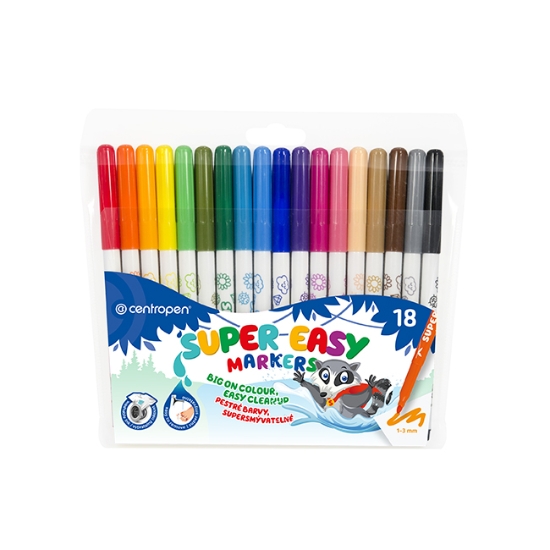 Obrázek Popisovač CENTROPEN 2580 smývatelný super easy / 18 ks v etui