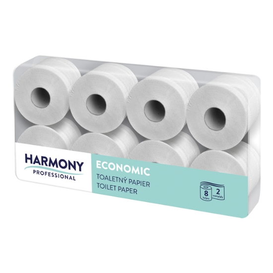 Obrázek Papír toaletní Harmony Professional, 2 vrstvy, recykl / 8 ks