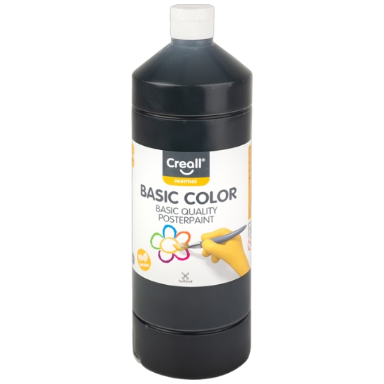 Obrázek Barvy temperové Creall Basic color 1000 ml - černá