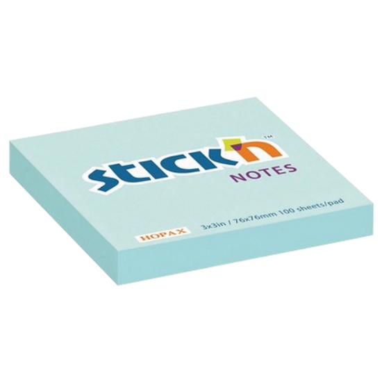 Obrázek Bloček samolepicí STICK 'N 76 x 76 mm, 100 l - pastelově modrý