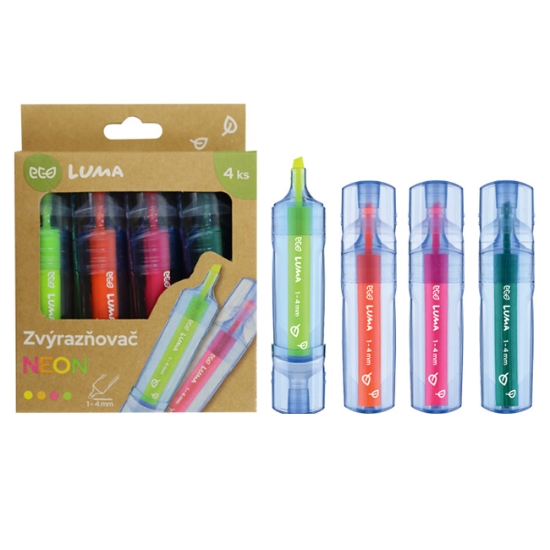 Obrázek Zvýrazňovač ECO LUMA neon / sada 4 ks