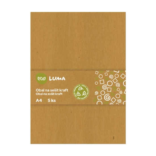 Obrázek Obal na sešit A4 KRAFT, ECO LUMA/5ks