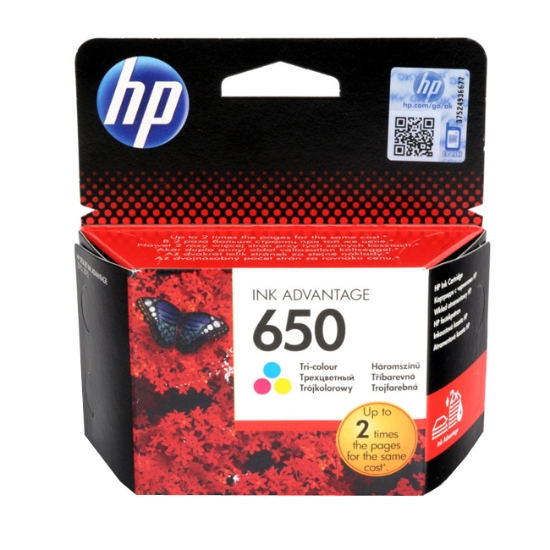 Obrázek HP originální ink CZ102AE#302 č.650, tricolor