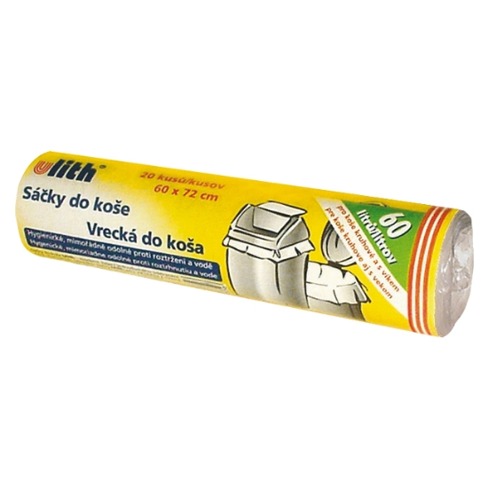 Obrázek Sáček do koše 600 x 720 mm 60 l - čirá / 20 ks