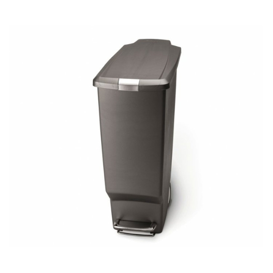 Obrázek Pedálový odpadkový koš Simplehuman – 40 l, úzký, šedý plast