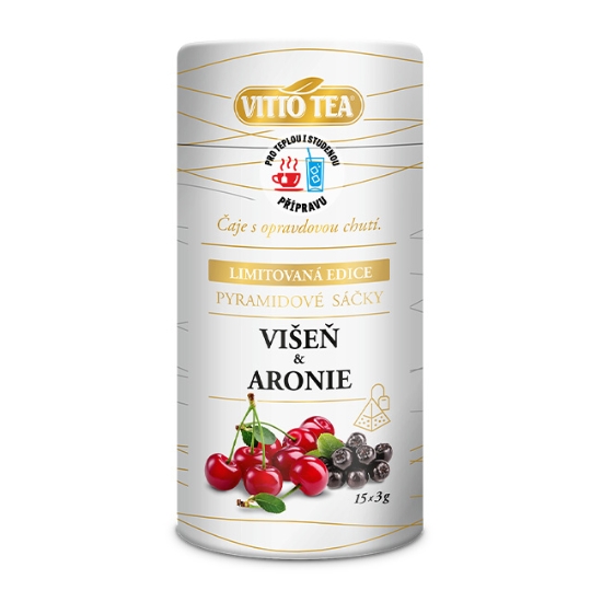 Obrázek Čaj Hot & Cold  Višeň & Aronie, tubus 45 g