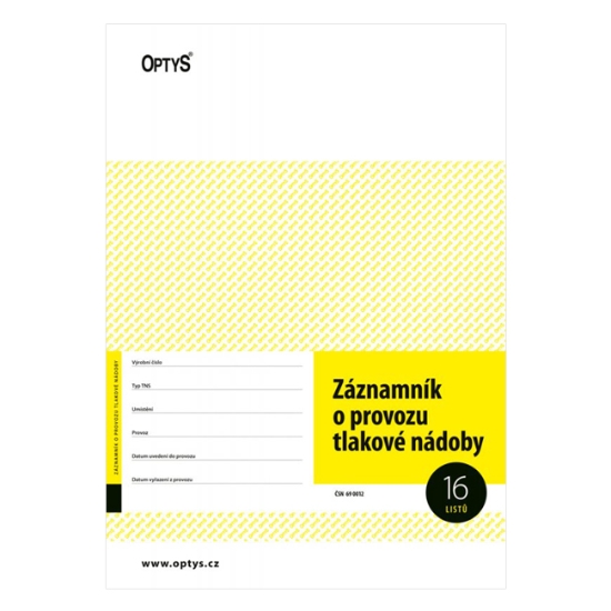 Obrázek O 000236 / Záznamník o provozu tlakové nádoby