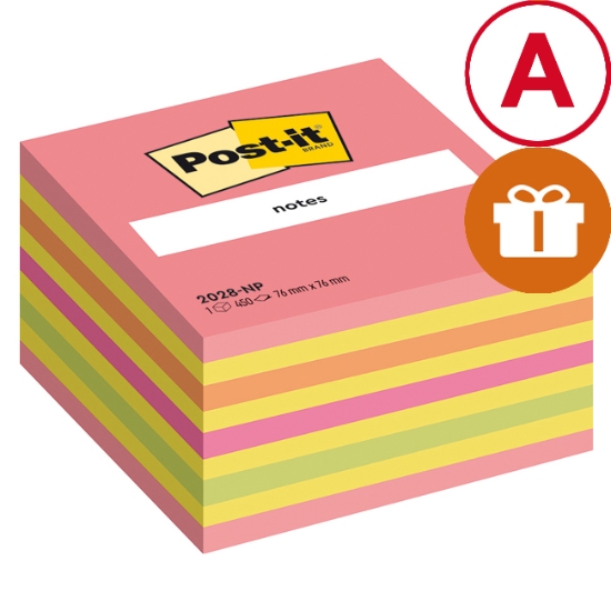 Obrázek Bloček samolepicí Post-it 76x76 mm  450 l - barvy lollipop (2028NP)
