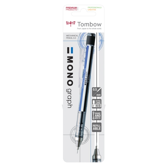 Obrázek Mikrotužka TOMBOW MONO Graph 0,5 mm - černo-bílo-modrá