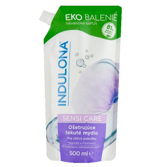 Obrázek Tekuté mýdlo Indulona SENSI CARE, náhradní náplň, 500 ml