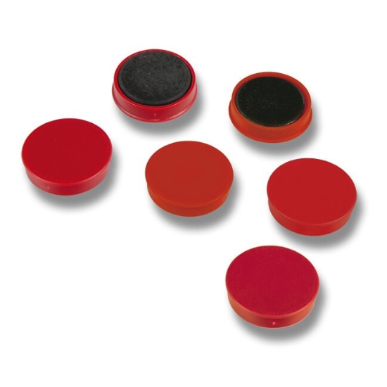 Obrázek Magnety průměr 24 mm - červená / 6 ks