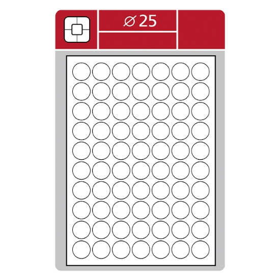 Obrázek Etiketa L S&K Label průměr 25 mm A4 - bílá / 100 archů