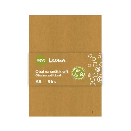 Obrázek Obal na sešit A5 KRAFT, ECO LUMA/5ks