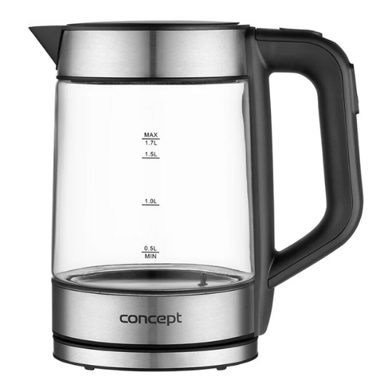 Obrázek Rychlovarná konvcie CONCEPT s regulací teploty skleněná 1,7 l