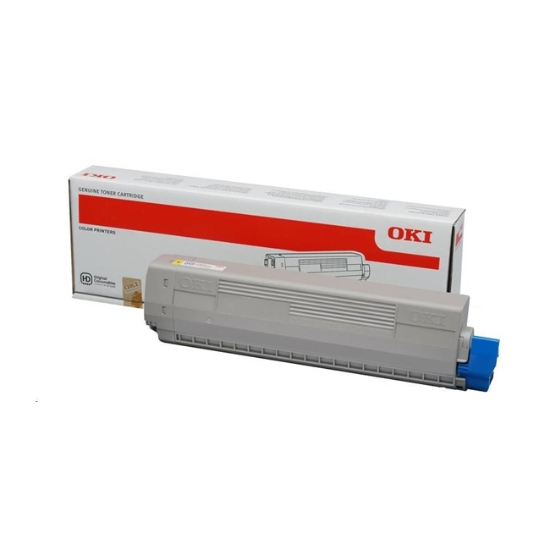 Obrázek OKI originální toner 44844613, yellow, 7300str., OKI C822
